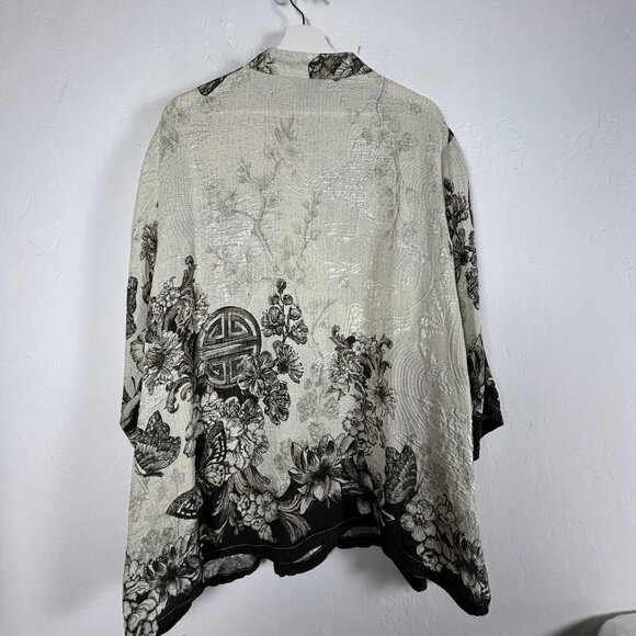 Citron Santa Monica Womens Tasteful Butterfly Art Silk Blouse Top 3X Silk Blend - Picture 2 of 9